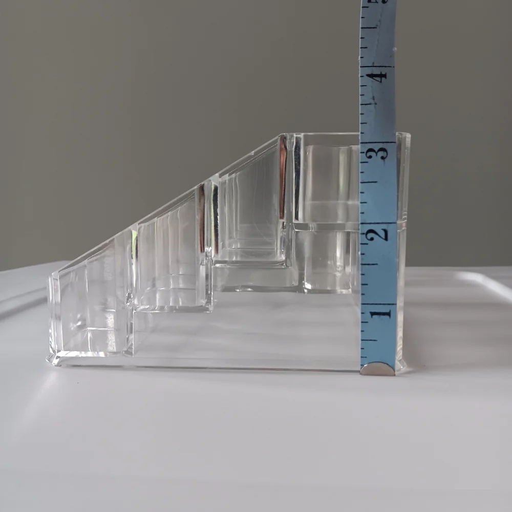 Clear Acrylic Organizer Tray Clear Plastic Countertop 3 Inch Height Makeup